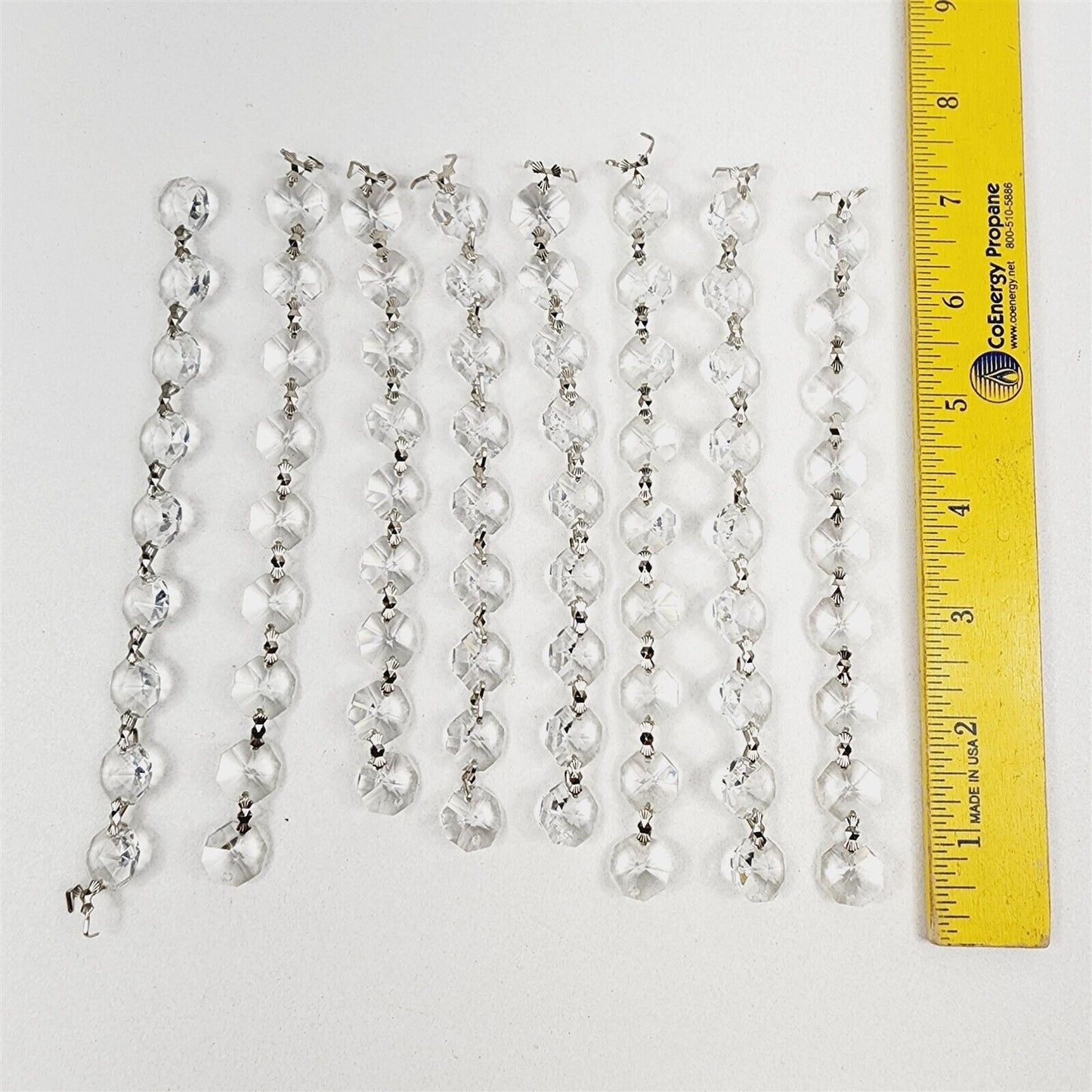 Vintage Chandelier Lamp Replacement Parts Crystal Octagons 8 Strands of 9 - #1