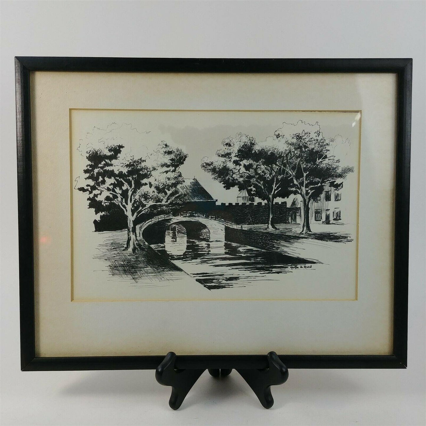 Two Signed Etchings Fine Art DE RAAD-Maarten de Raad CA & American Water Damage