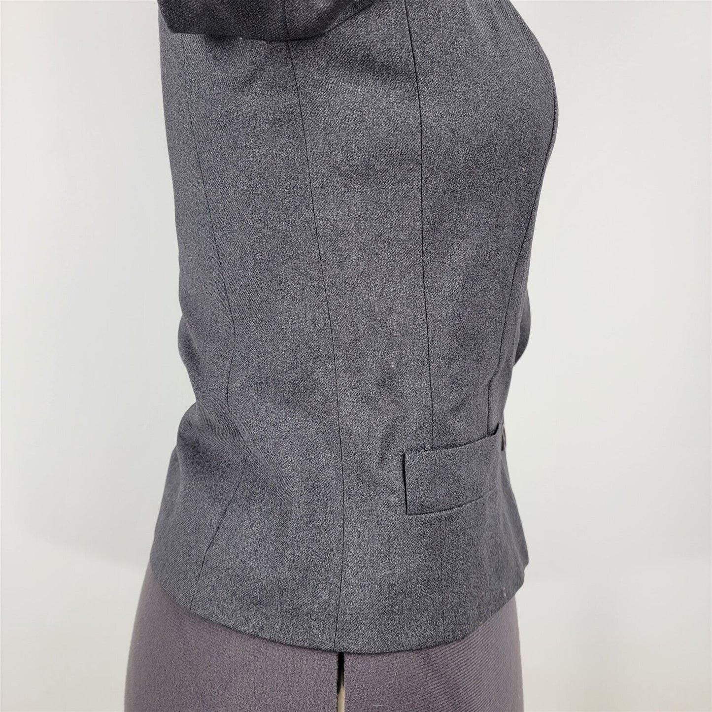 Vintage 1960s Koupy Gray Button Front Velvet Collar Jacket England Womens S/M