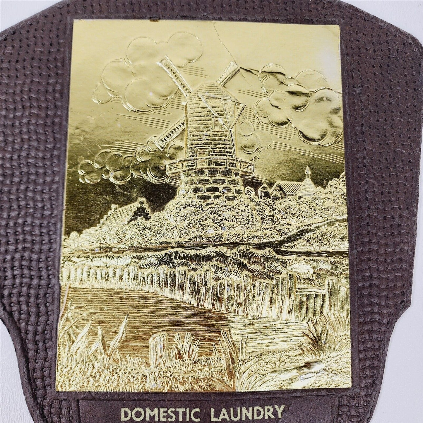 Vintage Advertising Hand Fan Domestic Laundry Pendleton Oregon Dry Cleaning