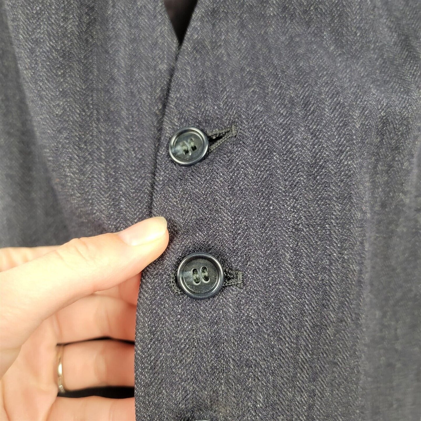 Vintage Navy Blue Formal Suit Button Front Vest