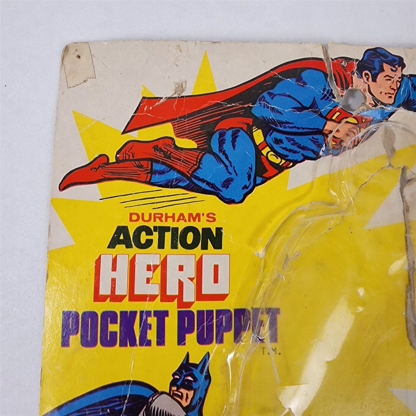 Vintage Durhams Superman Pocket Puppet with Original Packaging 1970s