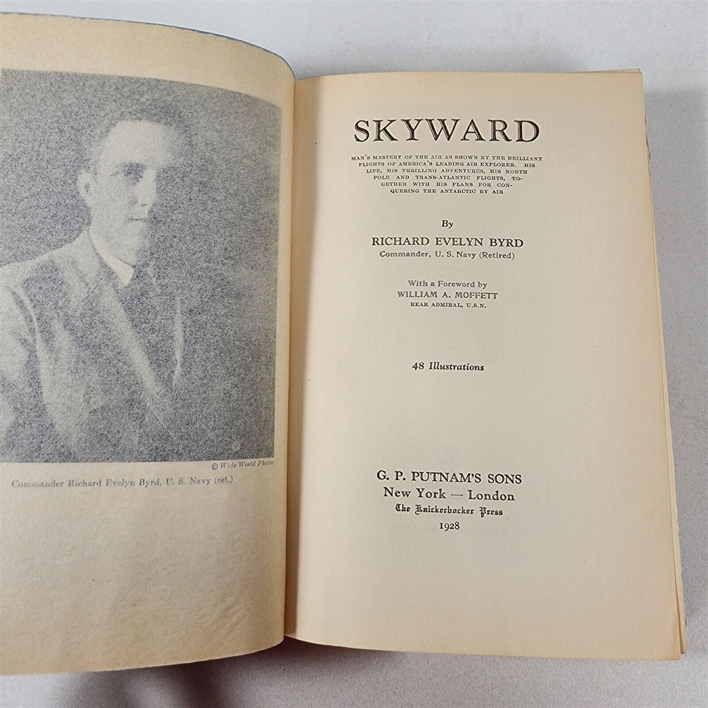 Skyward by Commander Richard E. Byrd US Navy 1928 Hardcover - Rough Dust Jacket