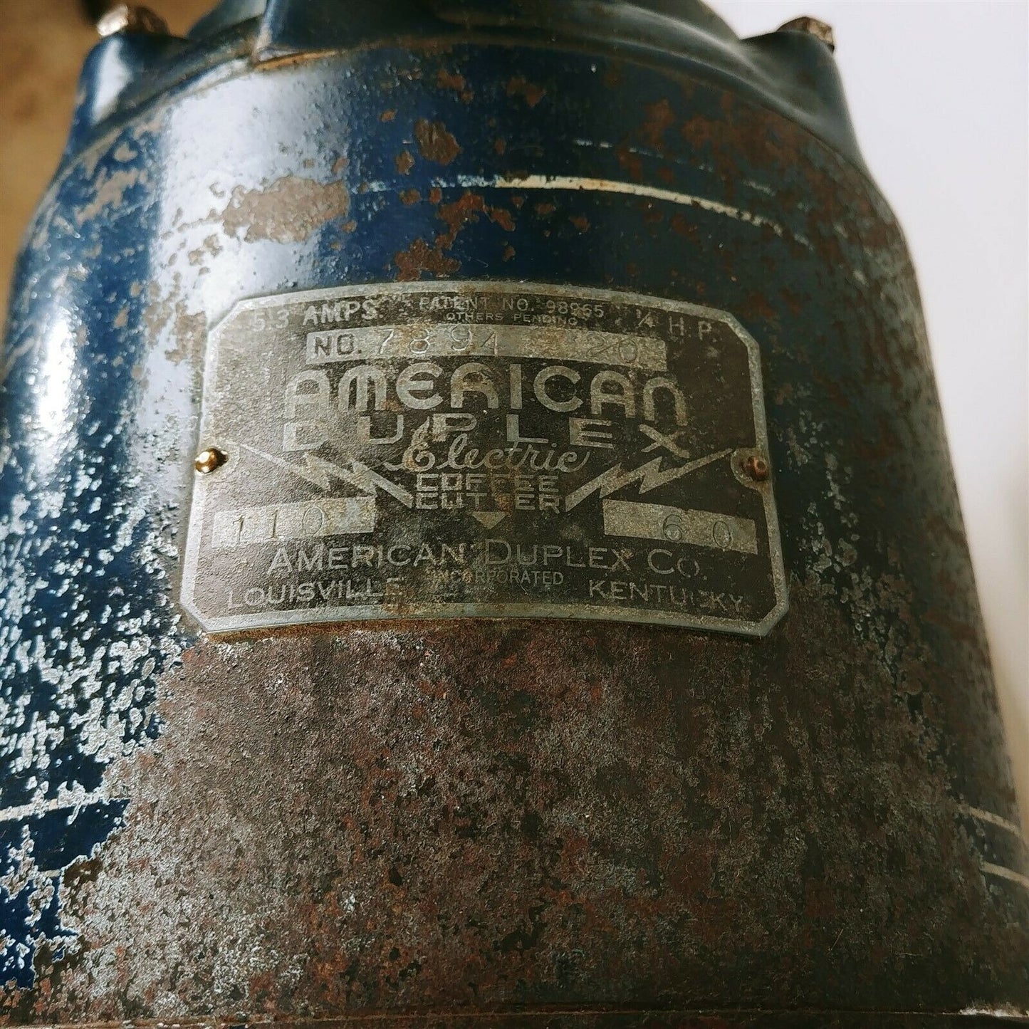 Antique 1920's American Duplex Electric Coffee Cutter Grinder Cast Iron Aluminum