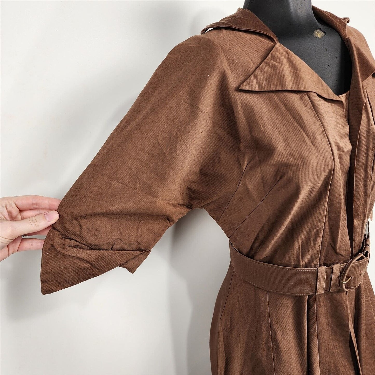 Vintage 1950s Helen of California Brown Shirt Dress Womens Size 6