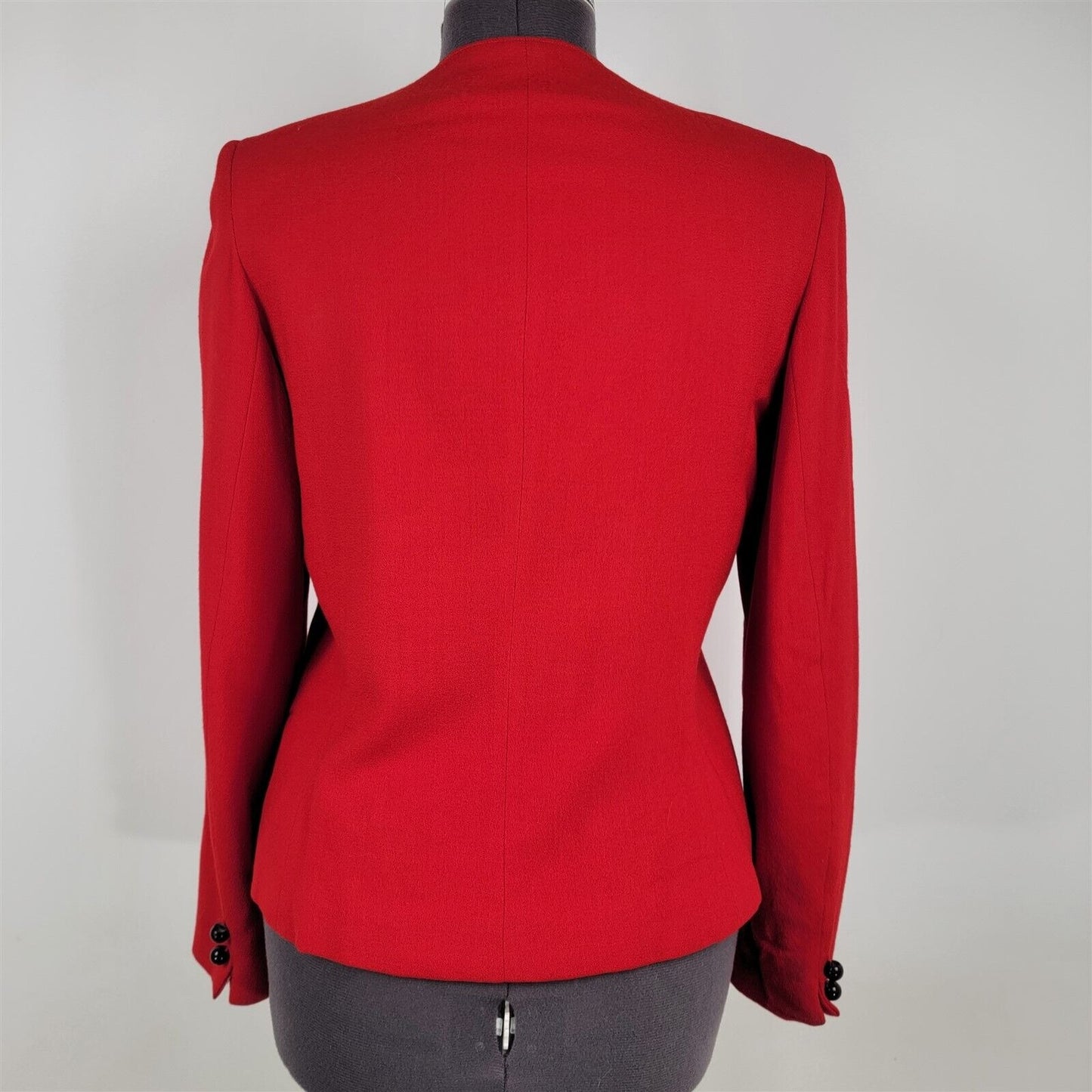 Vintage 1990s OBO New York Red & Black Skirt Suit Set Womens M