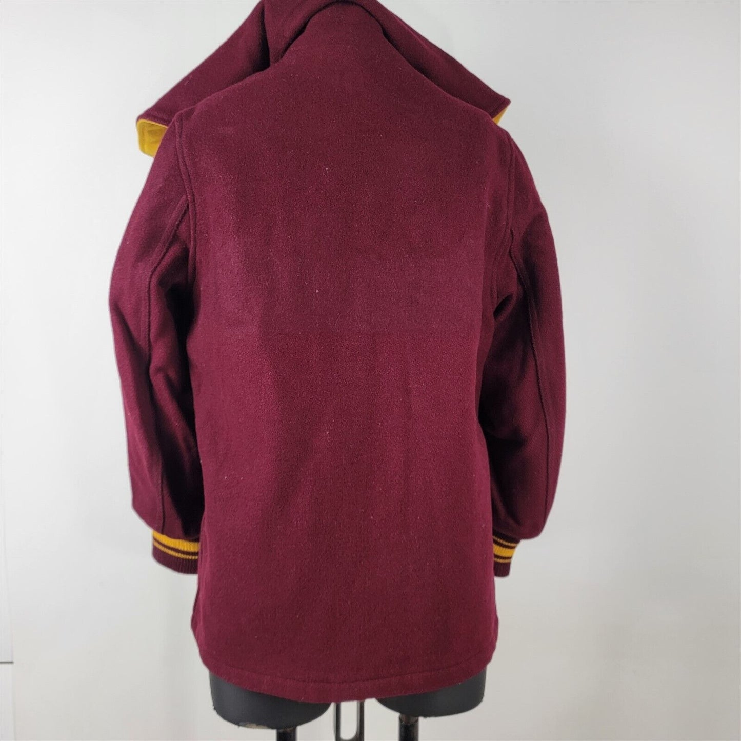 Vintage Skookum Letterman Wool School Jacket Maroon & Yellow