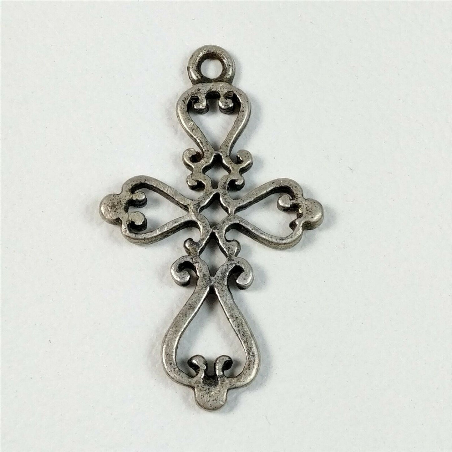 925 Sterling Silver Cross Religious Pendant Charm Celtic Swirl Scroll 1"