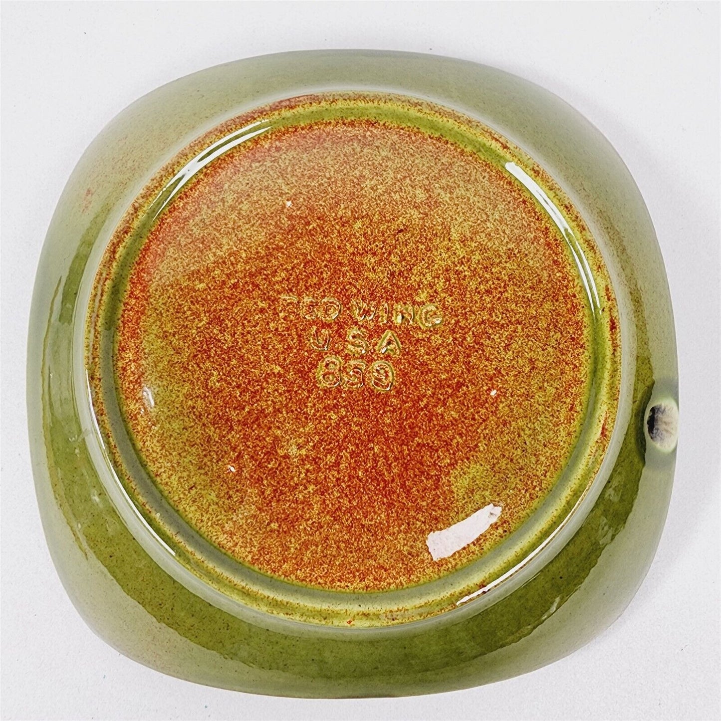 Vintage MCM Red Wing 859 Avocado Green Cigarette Cigar Ashtray