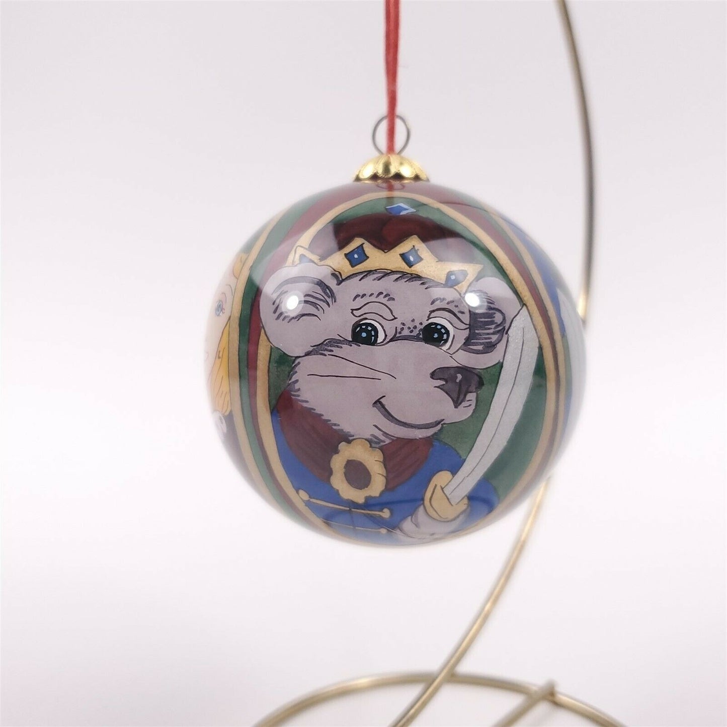 Nutcracker Mouse King Clara Reverse Hand Painted Christmas Ornament 3"