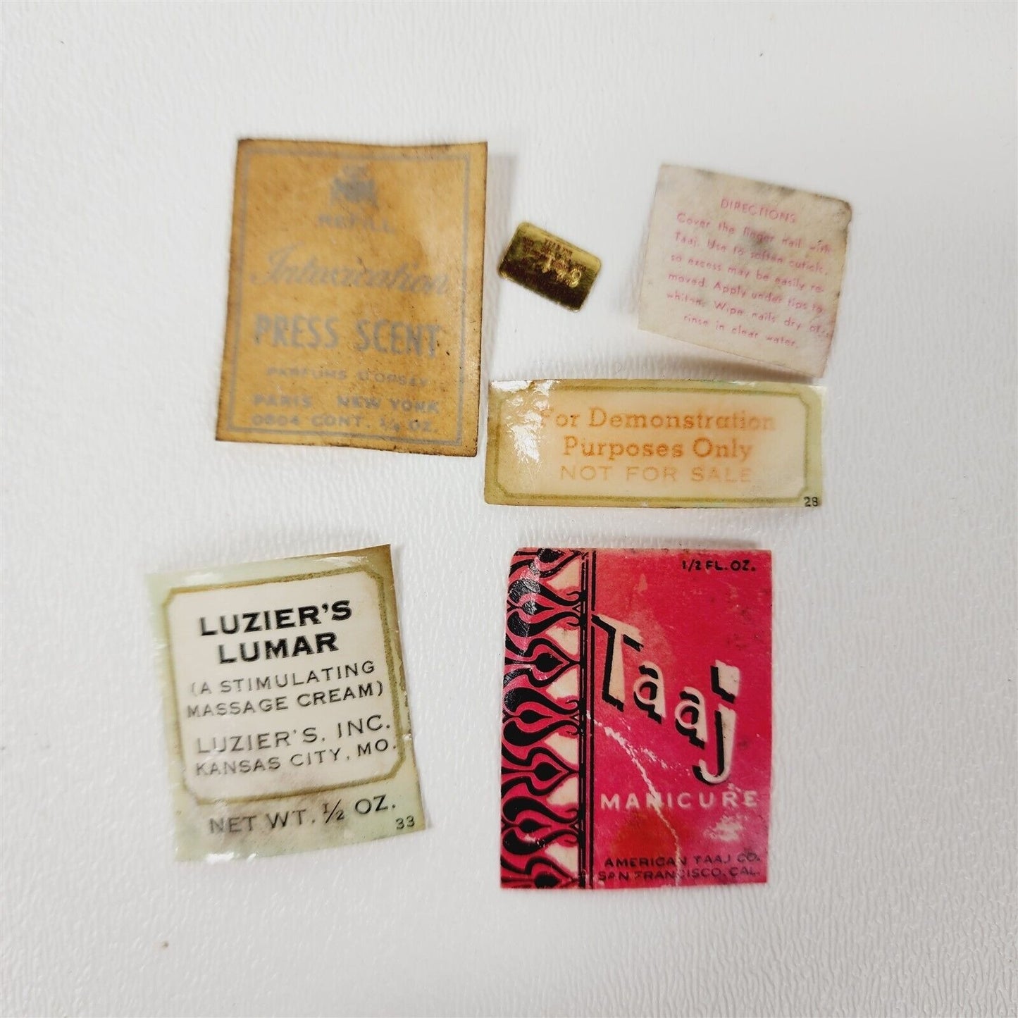 Vintage Lot of Miniature Perfume Bottles Stoppers & Labels