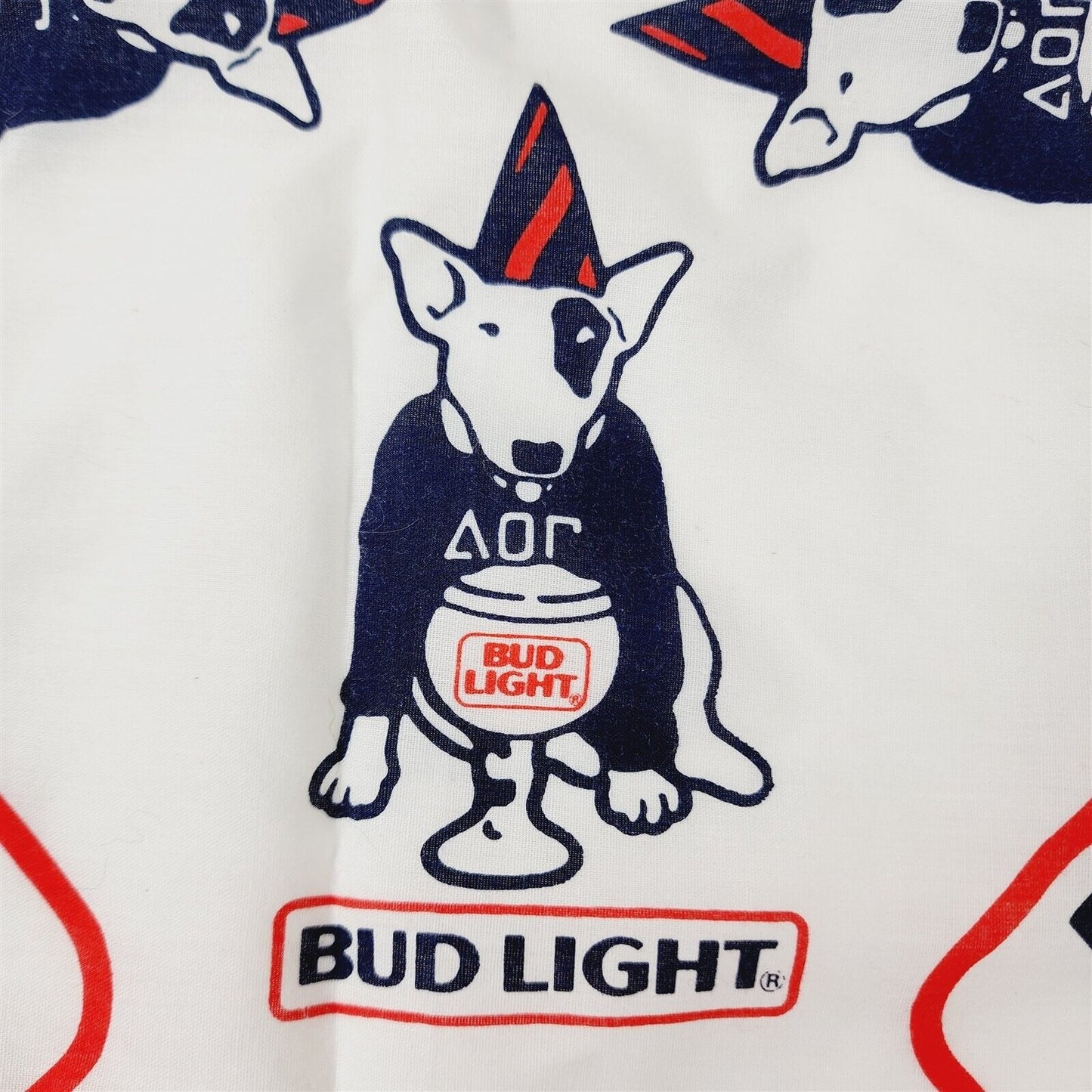 Vintage Spuds Mackenzie Bud Light Square Advertising Scarf - 21" x 21"