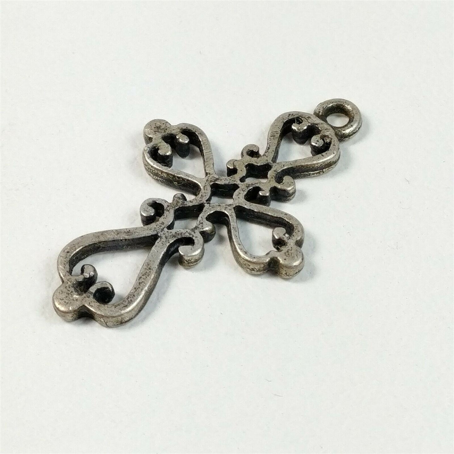 925 Sterling Silver Cross Religious Pendant Charm Celtic Swirl Scroll 1"