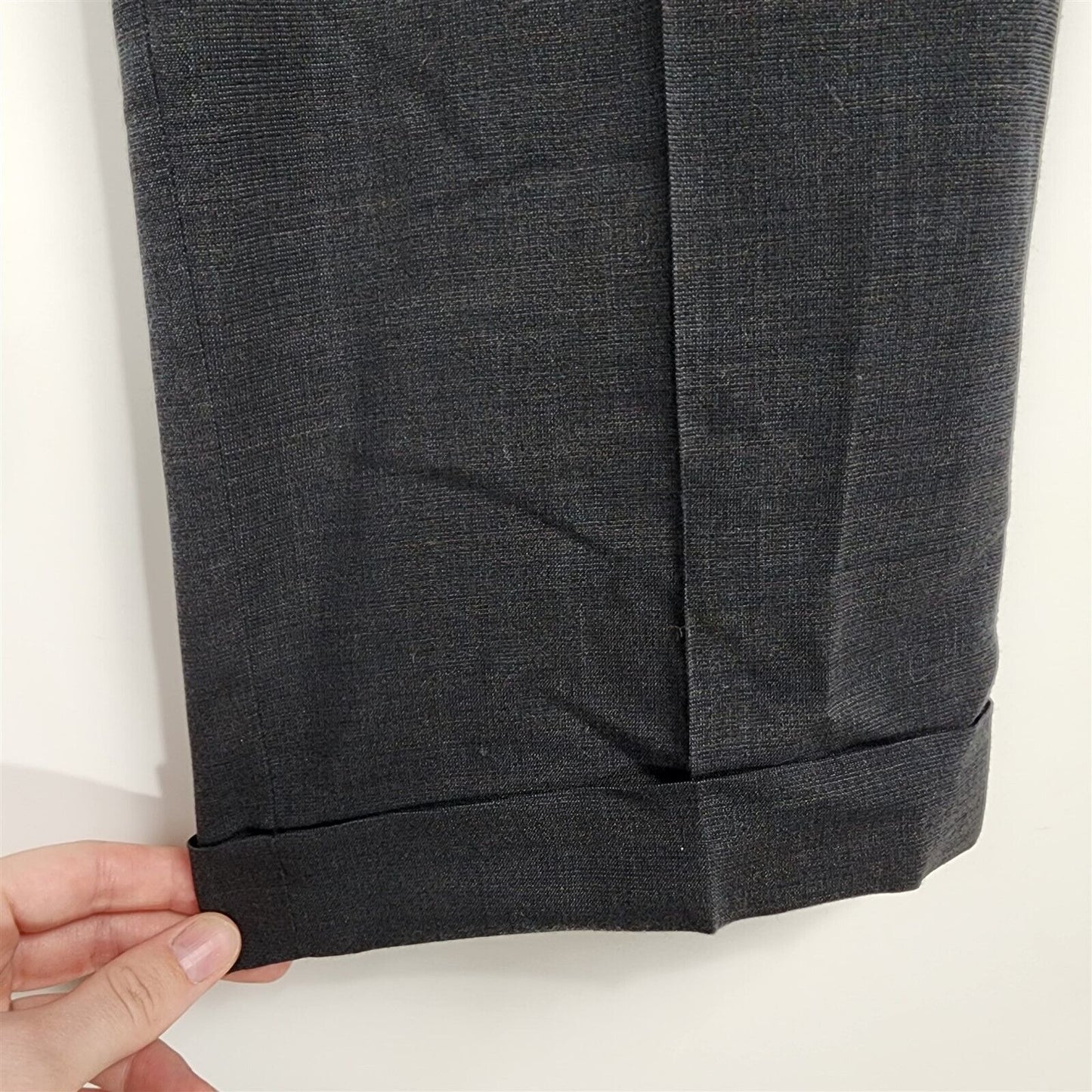 Vintage 1960s Gray Checked Mens Suit Pants Slacks 35x28