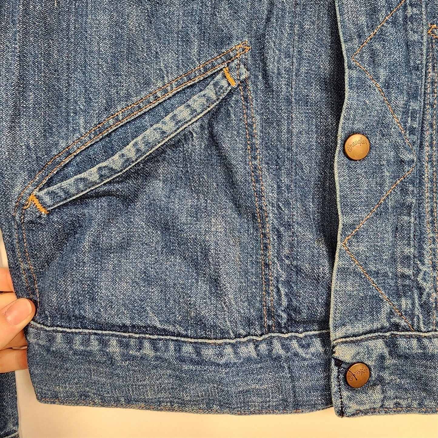 Vintage 1970s Wrangler Denim Jean Jacket Size 38