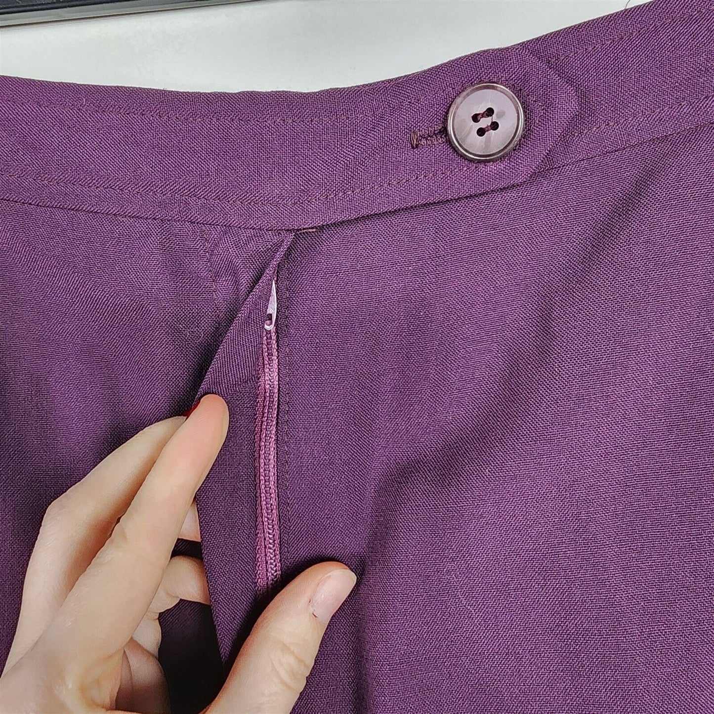 Vintage Evan Picone Purple Wool Dress Pants Womens - 28in Waist