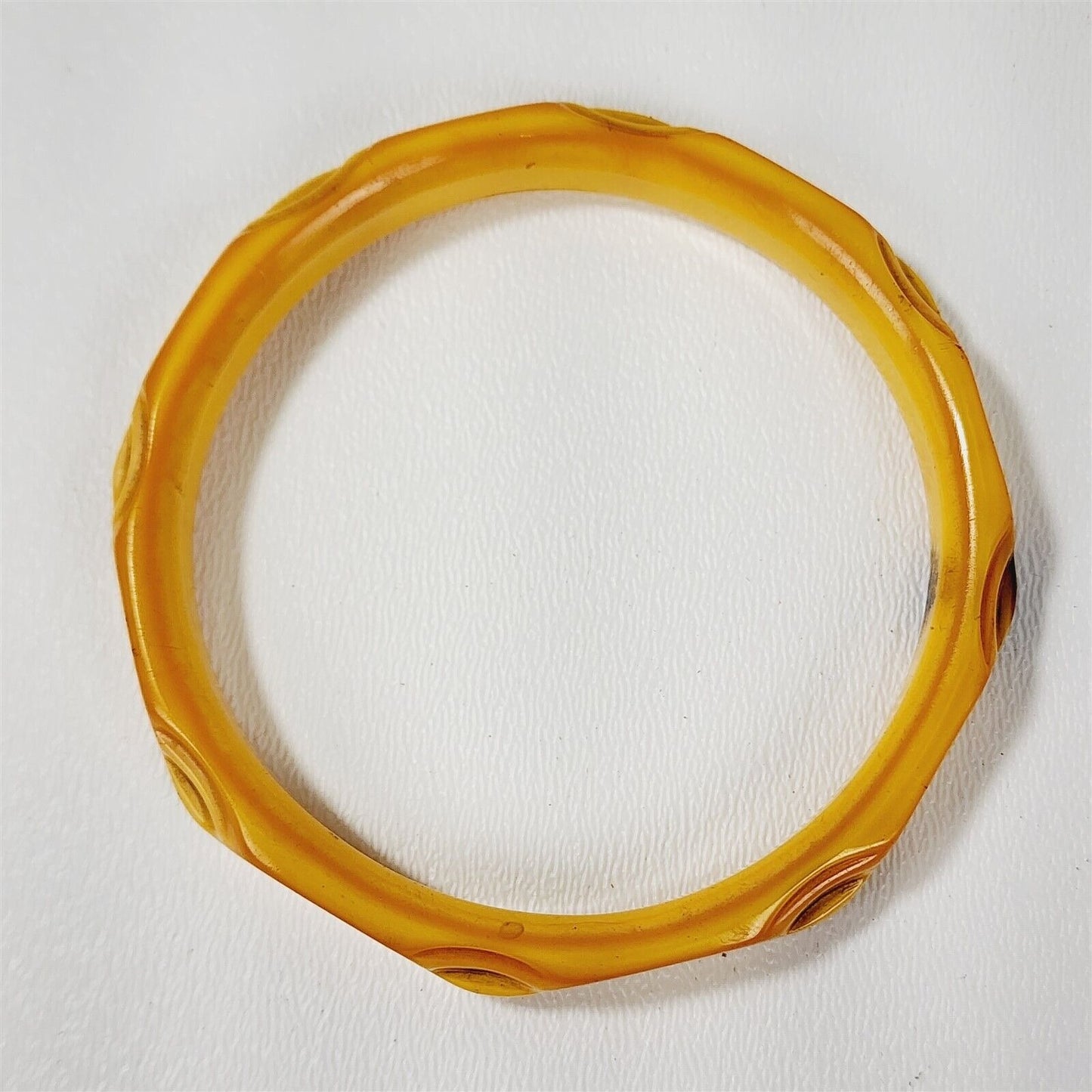 Vintage Butterscotch Carved Bakelite Bangle Bracelet