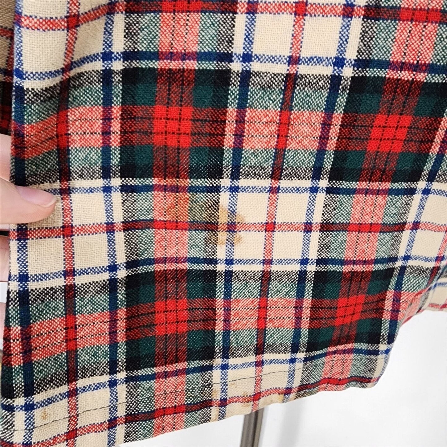 Vintage Wool Red Plaid 3 Button Sport Jacket Blazer Mens Size M