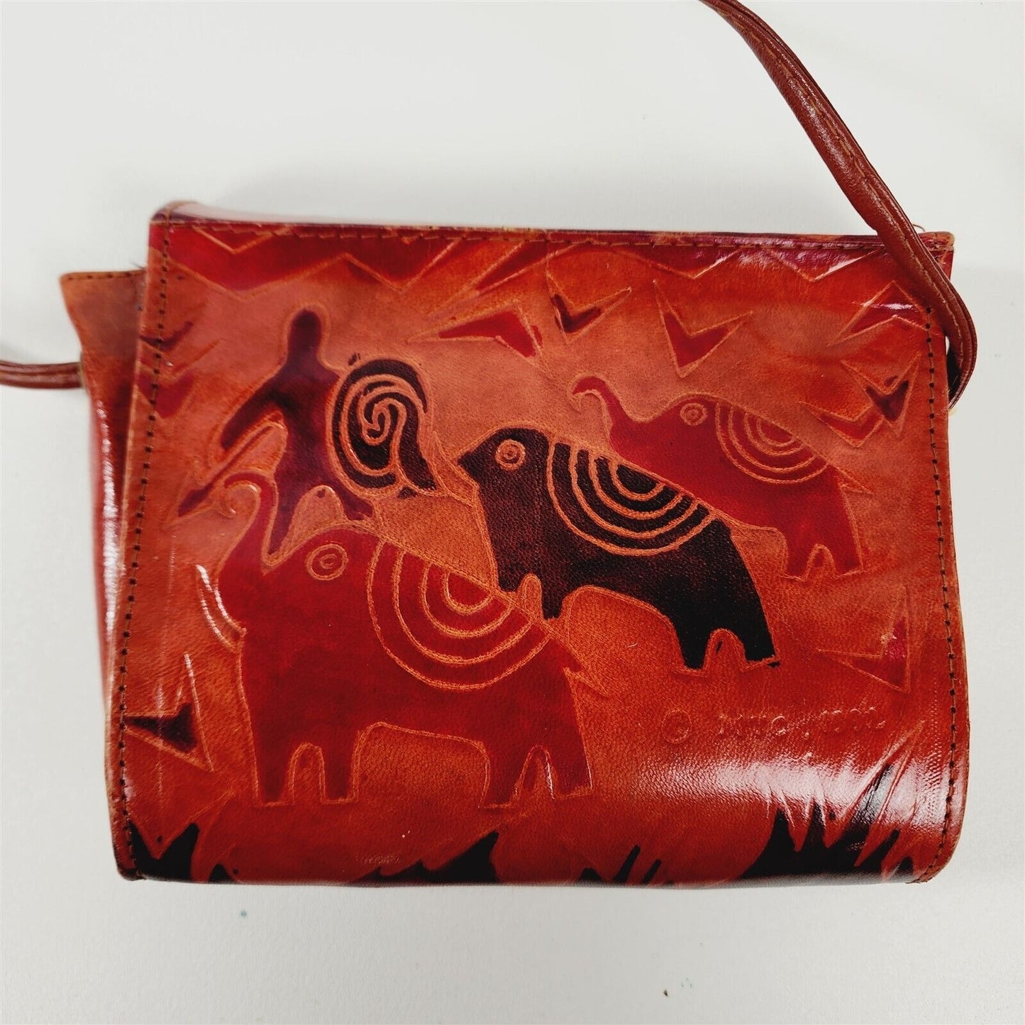 Vintage Leather Elephant Purse Shoulder Crossbody Bag