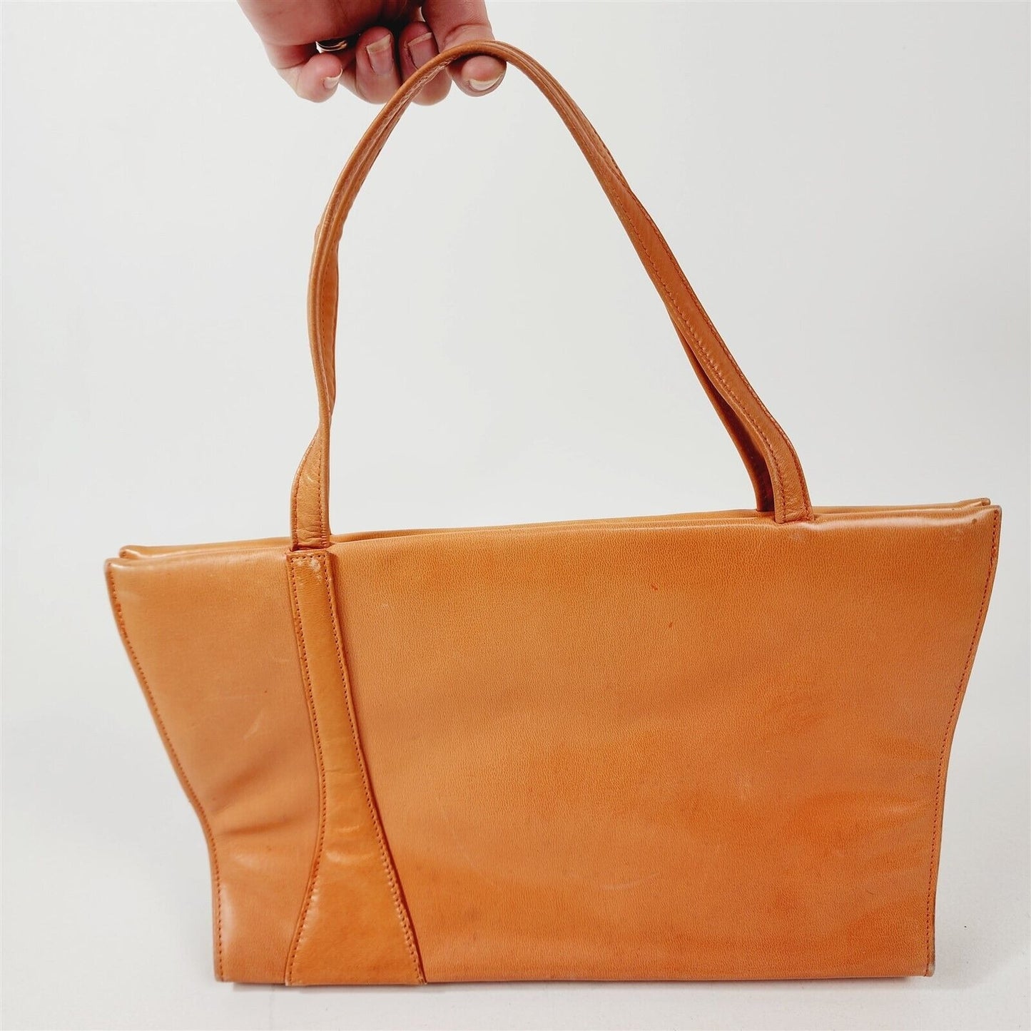 Vintage Lennox Bags Purse Handbag Tan / Orange Leather