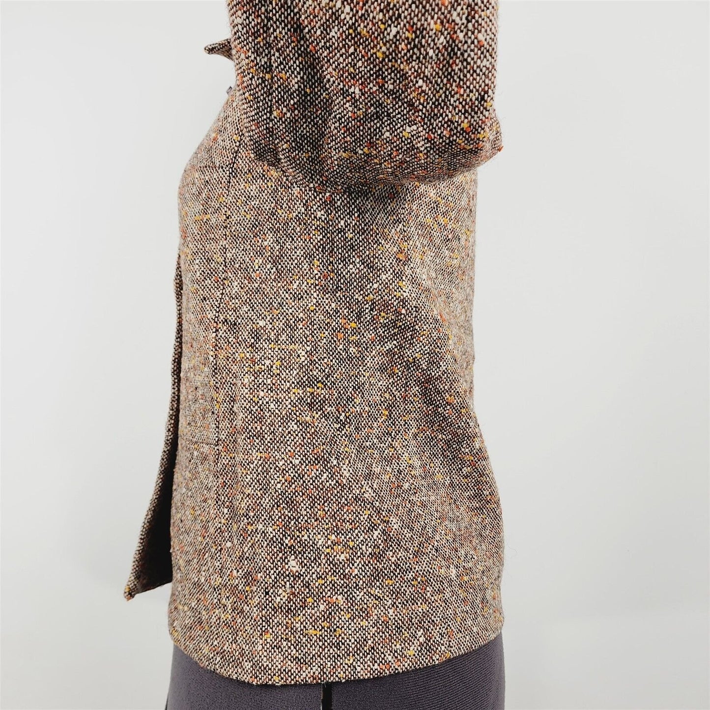 Vintage Betty Rose 1960s Brown Tweed Jacket Button Front Button Loop Coat