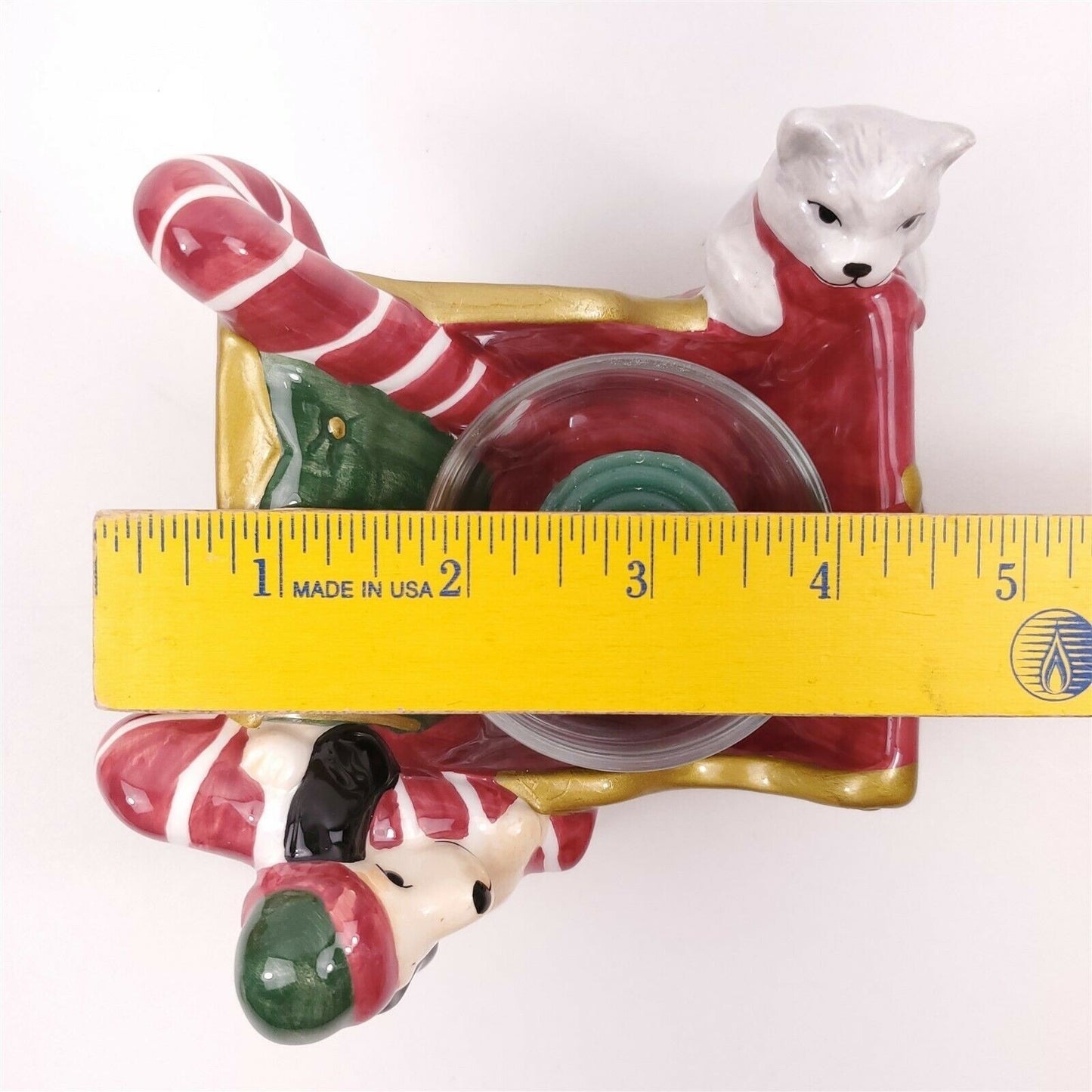 Home for the Holidays 96008 1997 May Dept. Stores Cat Dog Candy Cane w/ Box