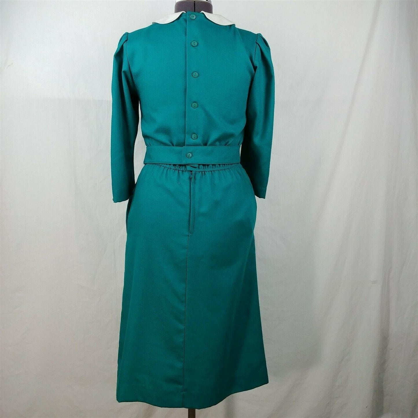 Petite Lanz Vintage Teal 3/4 Sleeve Dress Womens Size 10