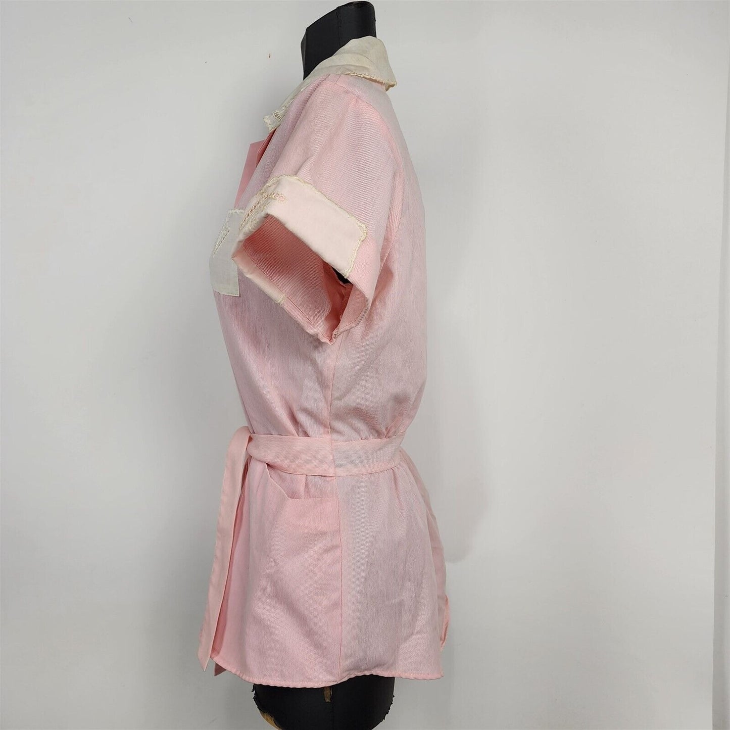 Vintage Barco Vintage Pink Button Front Uniform Shirt Top Womens Size S