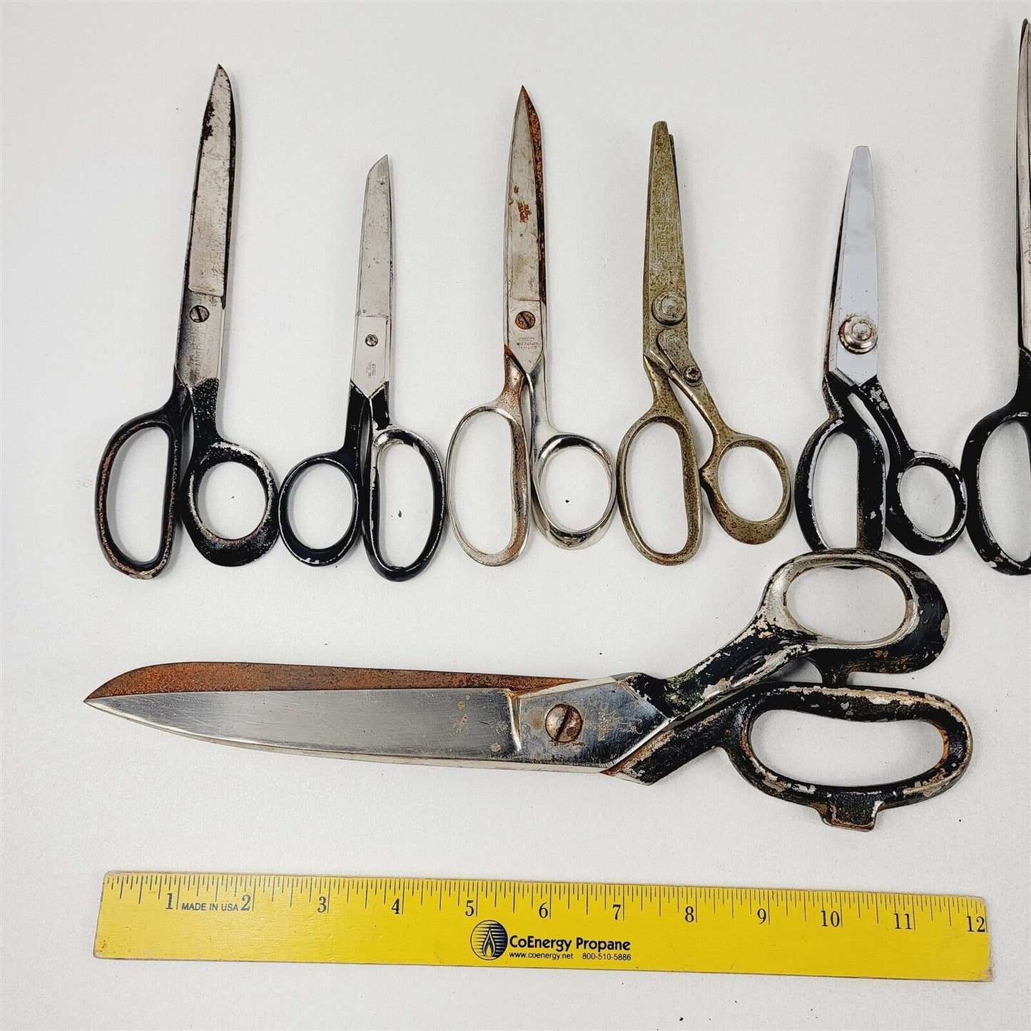 8 Vintage Scissors Shears Lot Kleencut Kingslead Boye Clauss Globemaster Pinking