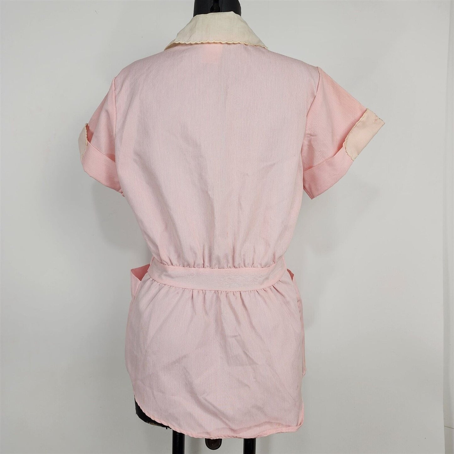 Vintage Barco Vintage Pink Button Front Uniform Shirt Top Womens Size S