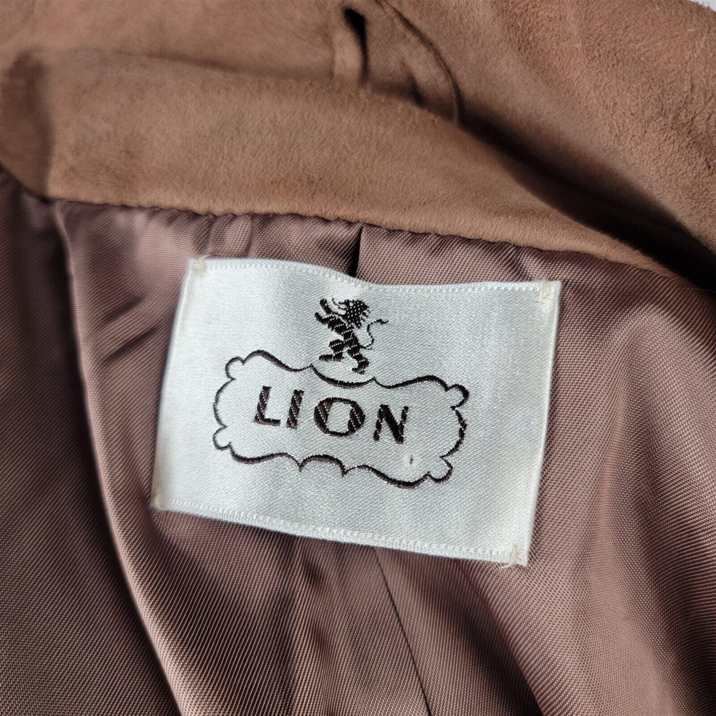 Vintage 1960s Lion Brown Soft Suede Mid Length Leather Jacket Womens Size 12