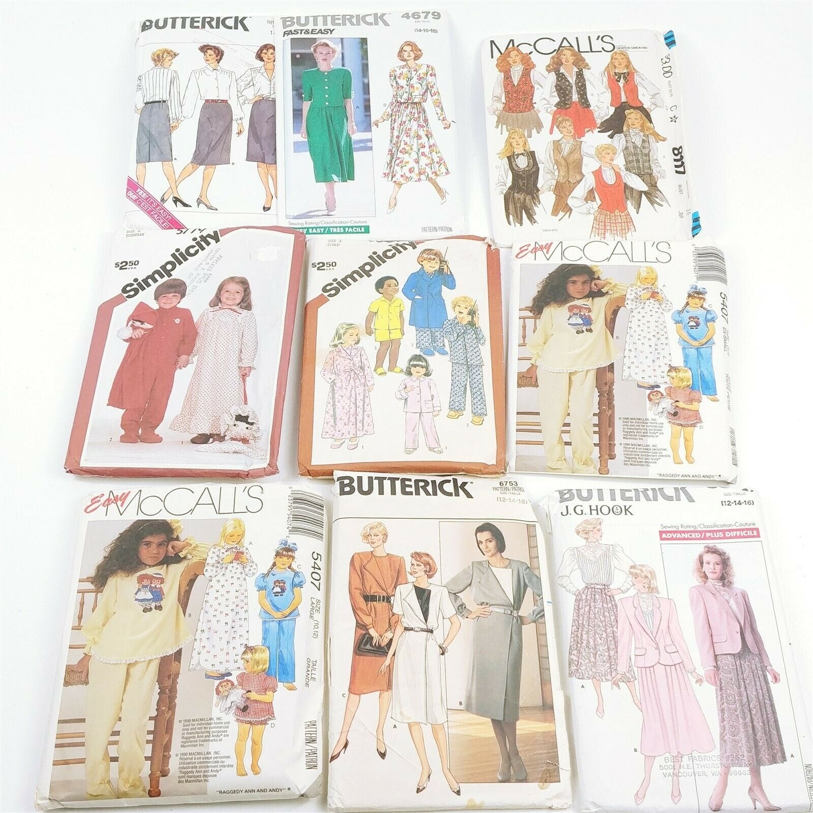 Lot of 43 Vintage McCalls Simplicity Butterick Vogue Sewing Patterns Kids Womens deals