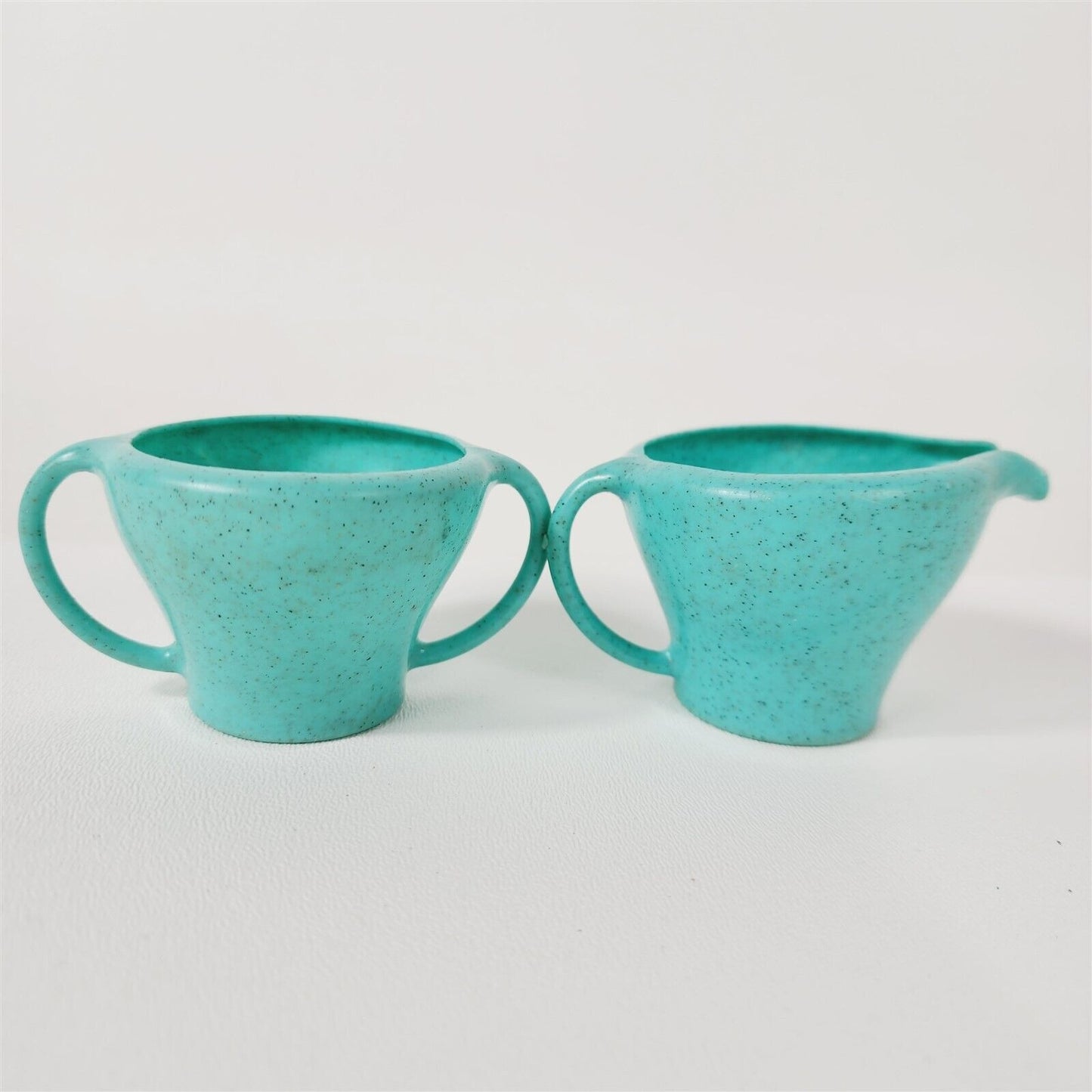 Vintage Banner Plastic Childs Dish Set Turquoise Pitcher Creamer Sugar