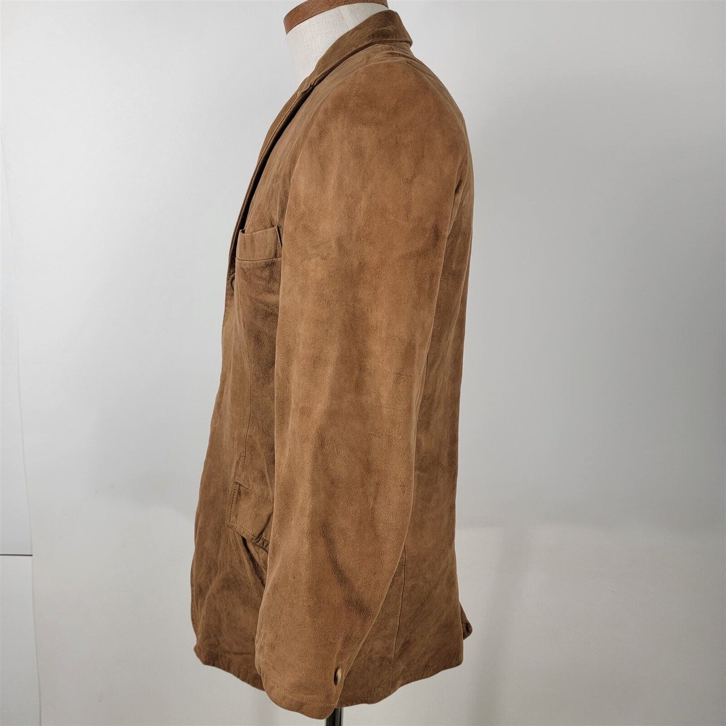 Vintage 1950s California Sportswear Tan Suede Button Front Leather Jacket Sz 40