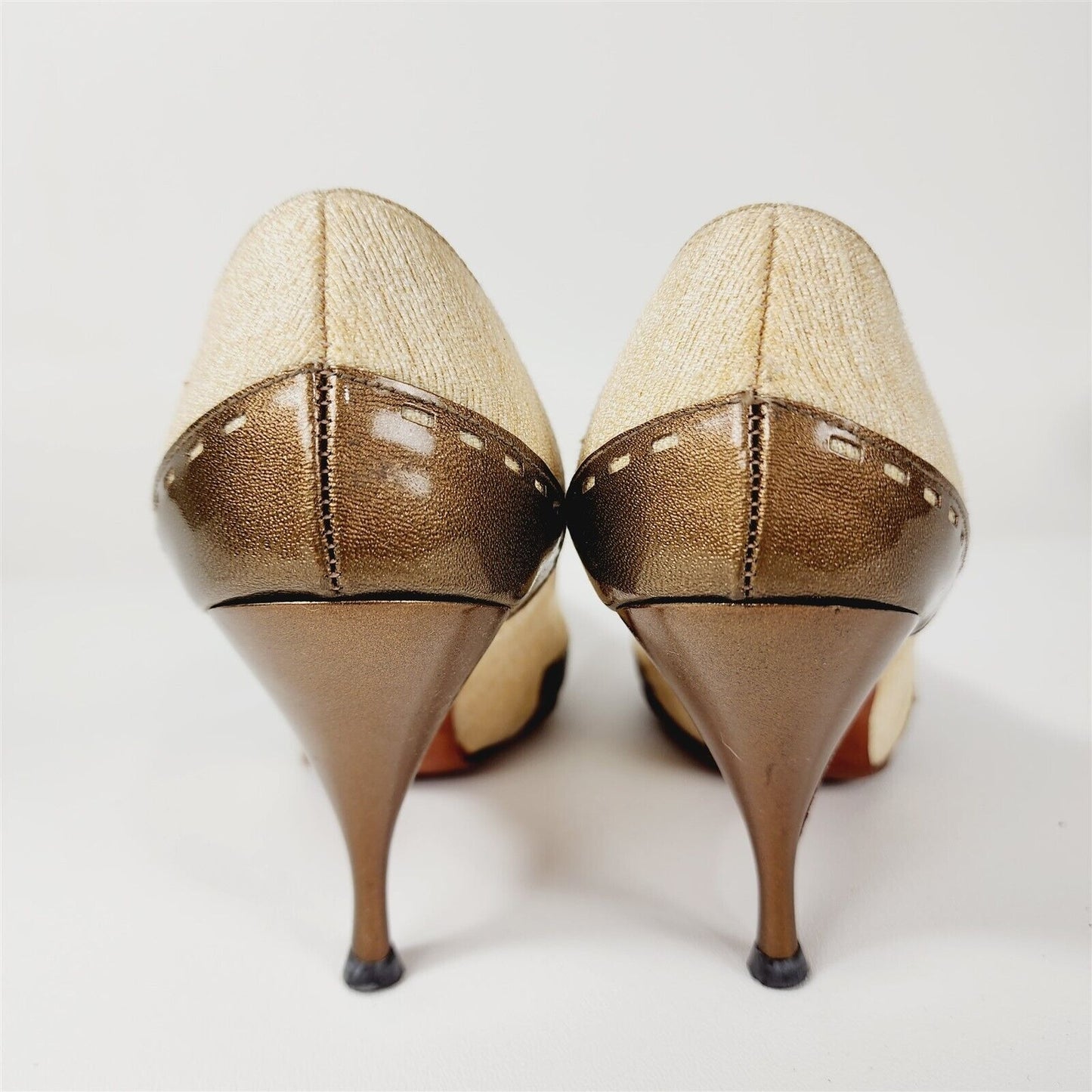 Vintage QualiCraft Beige Pointed Toe Pumps Heels Size 6.5 B