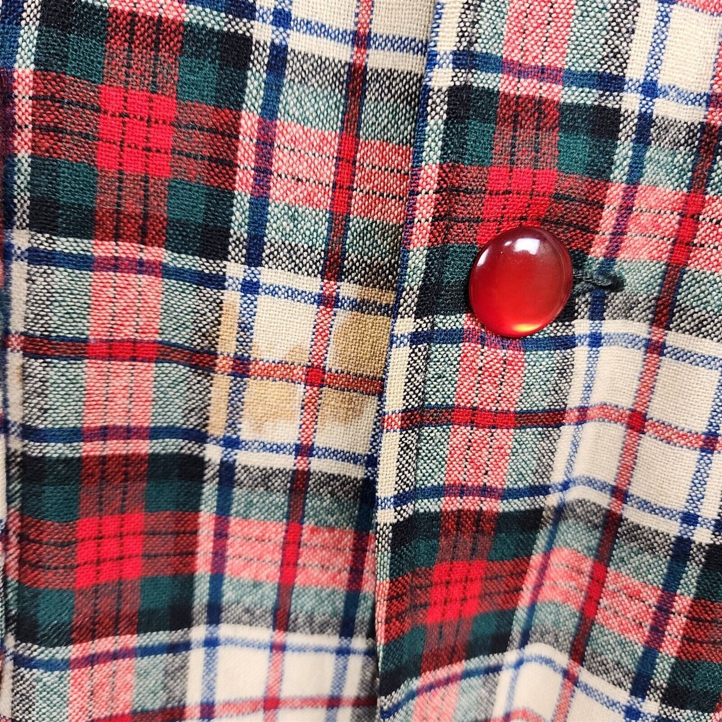 Vintage Wool Red Plaid 3 Button Sport Jacket Blazer Mens Size M