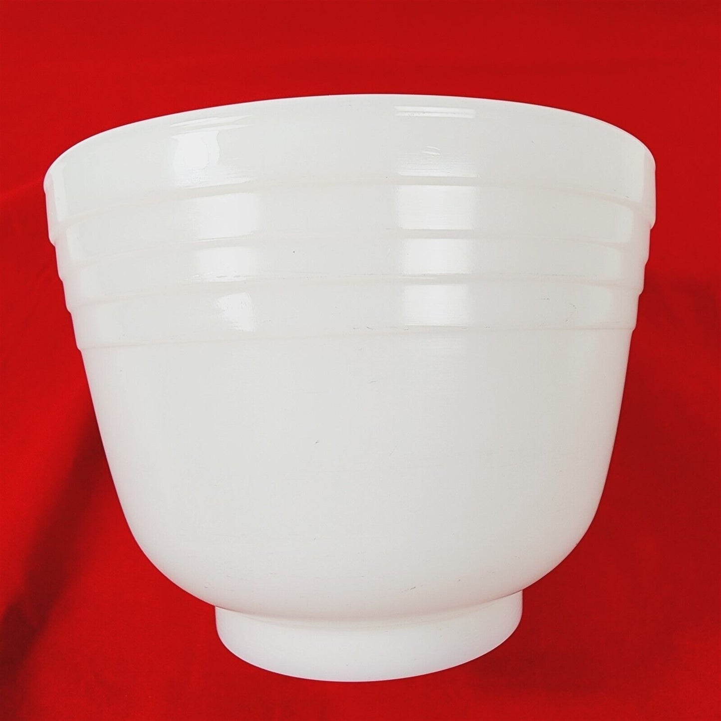 Vintage Pyrex Hamilton Beach White Glass Ribbed Mixing Bowl w/ Spout