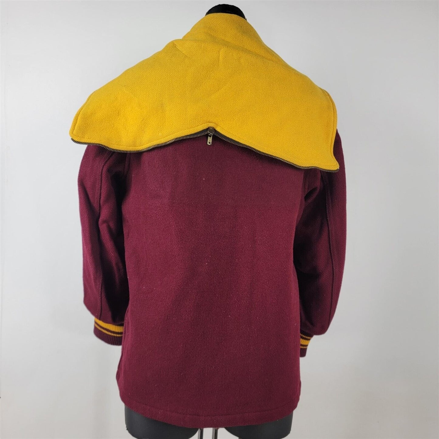 Vintage Skookum Letterman Wool School Jacket Maroon & Yellow