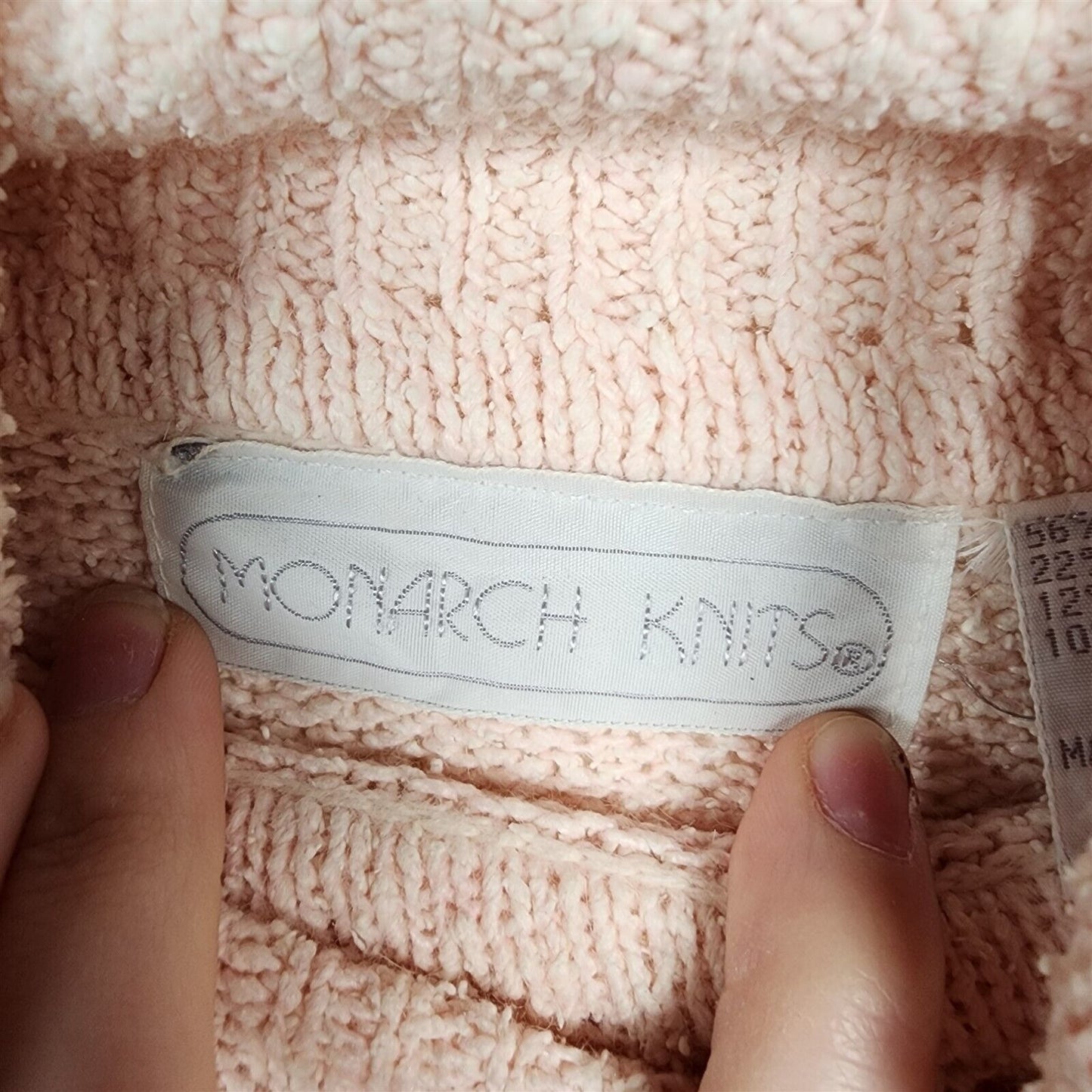 Vintage Monarch Knits Light Pink Cowl Neck Sweater Womens Size M