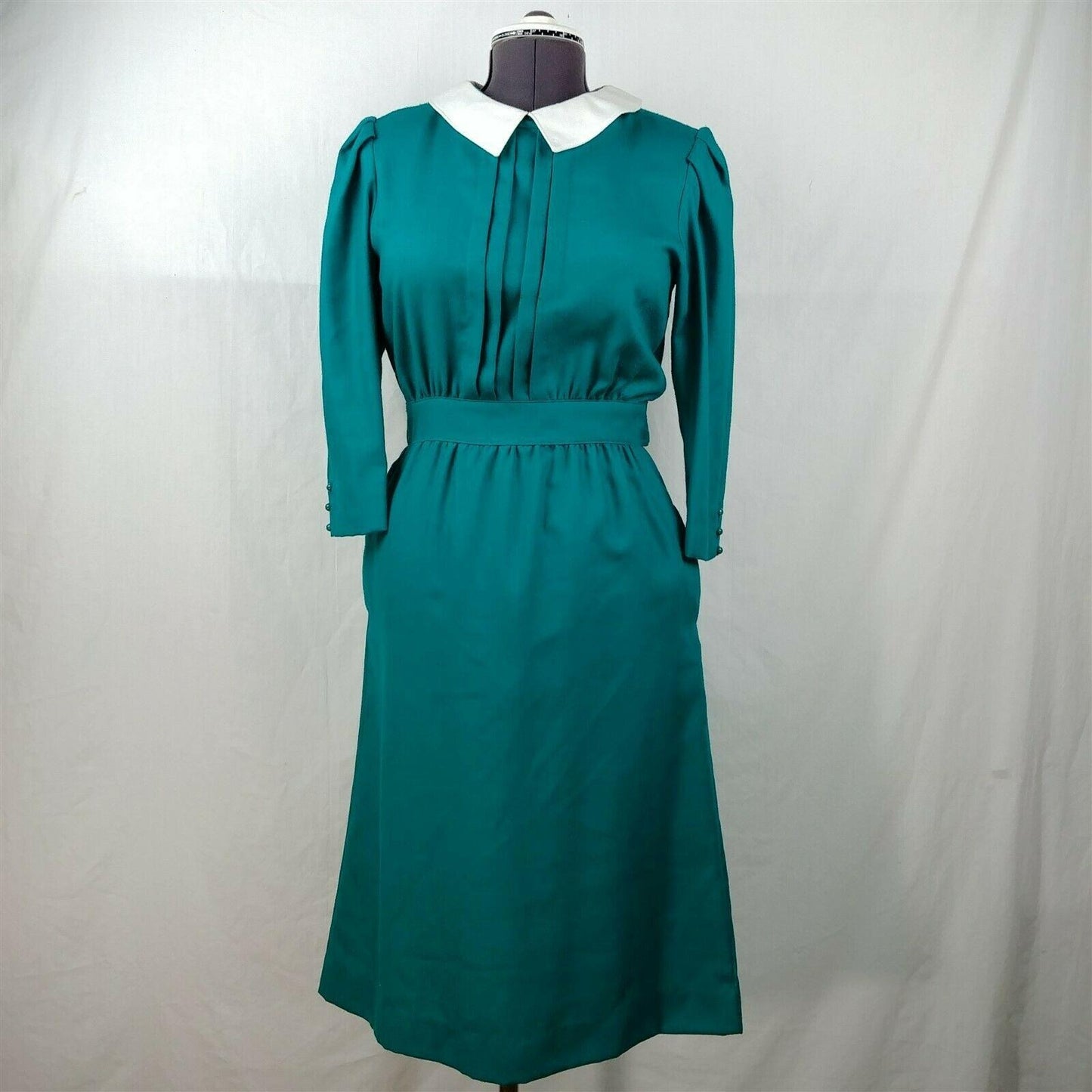 Petite Lanz Vintage Teal 3/4 Sleeve Dress Womens Size 10