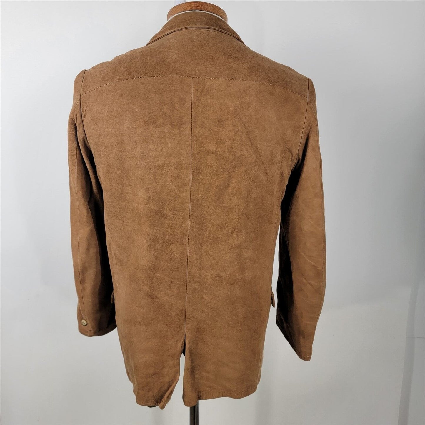 Vintage 1950s California Sportswear Tan Suede Button Front Leather Jacket Sz 40