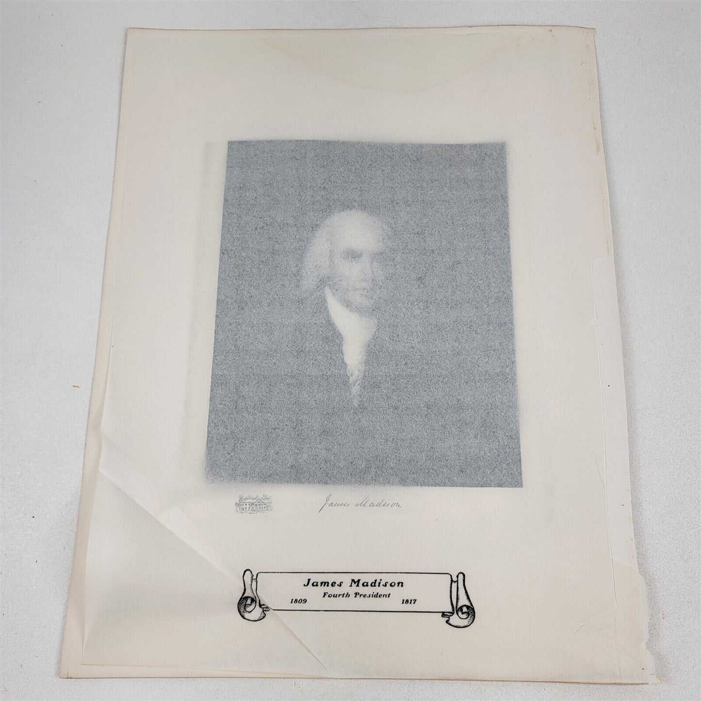 James Madison 1901 White House Gallery Official Portraits US Presidents Gravure