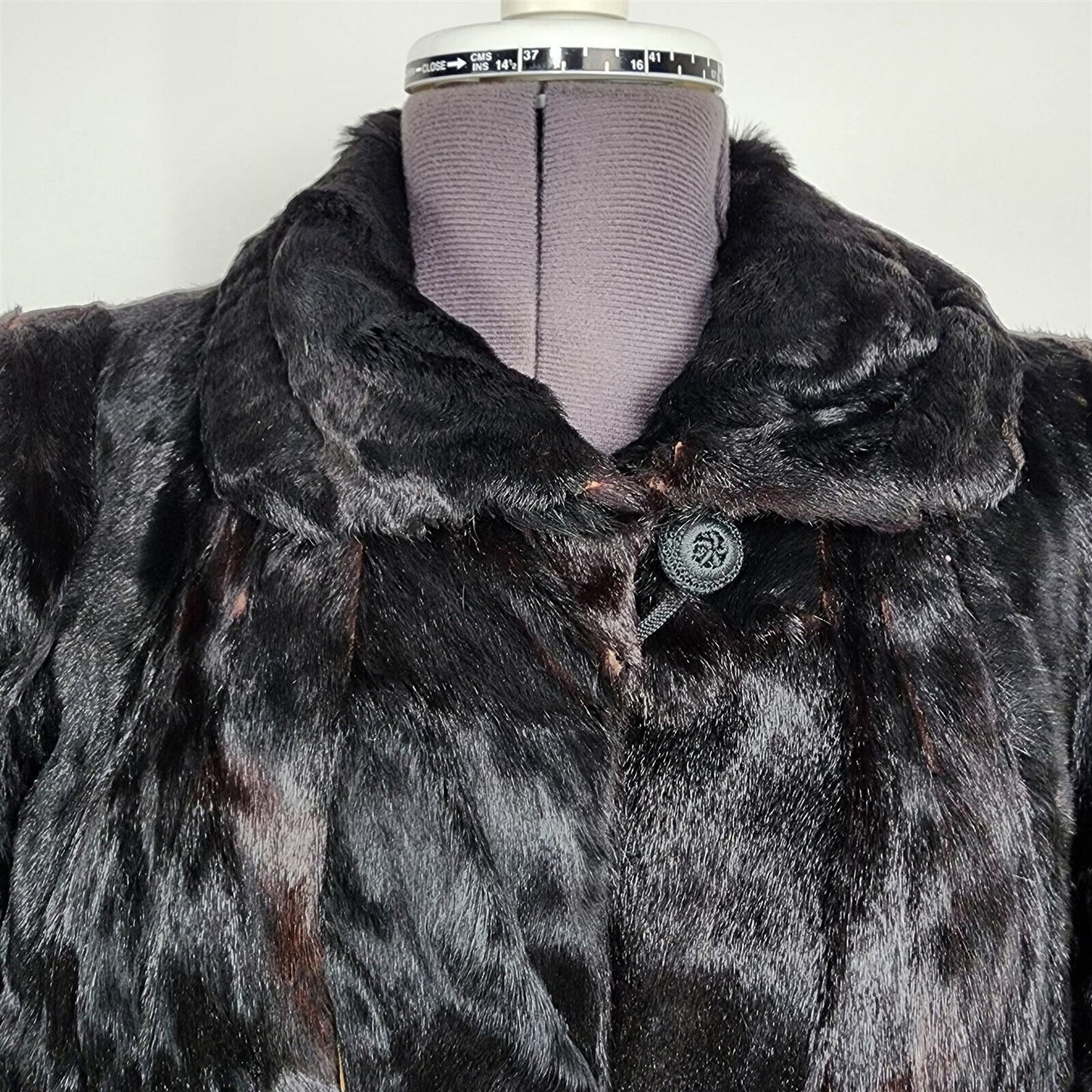 Antique The Crescent Spokane Black Fur Hide Coat Womens M/L