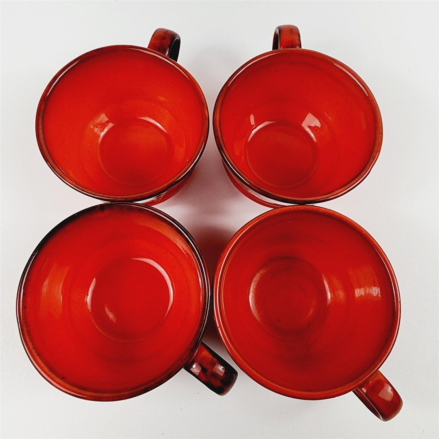 4 Vintage Metlox Vernon Poppytrail Red Cups Teacups