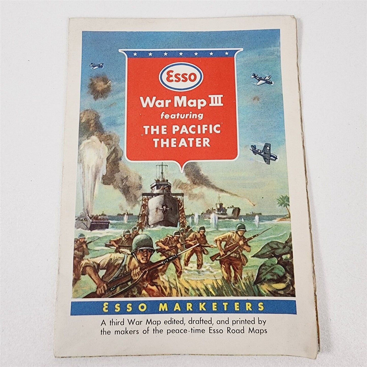 WWII Esso Pacific Theater Map Sugar Ration Skiing Snowshoeing 1952 - 3 Pc Lot