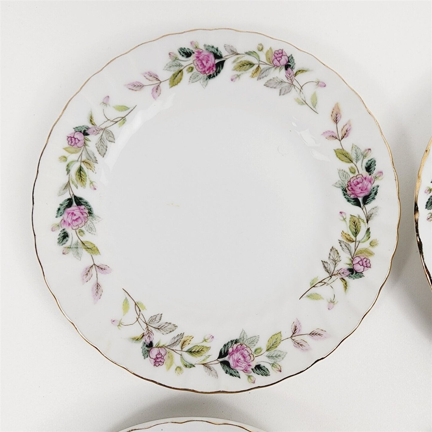 6 Creative China 2345 Regency Rose Pink Floral Bread Butter Plates - 6 3/8"