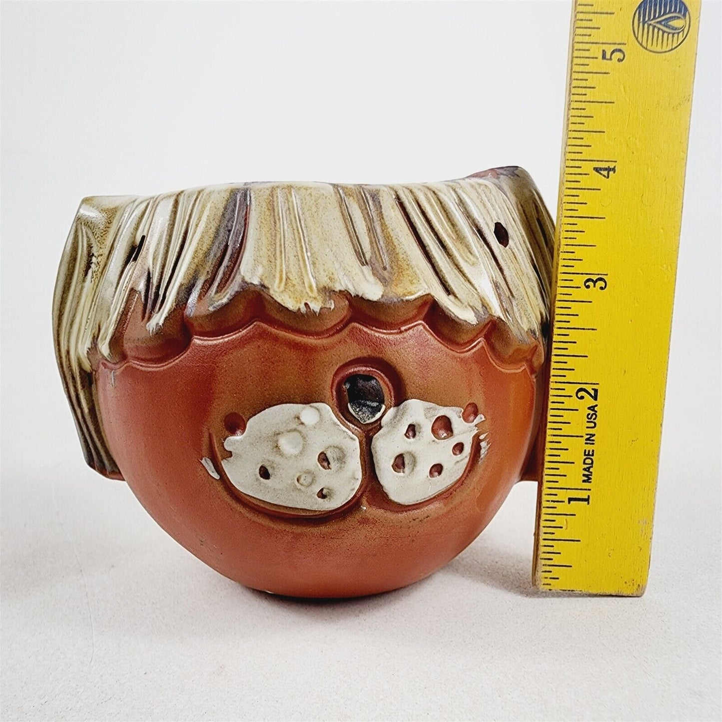 Vintage People Lover Hanging Cute Puppy Planter Vase Shaggy Dog Face - 4" tall