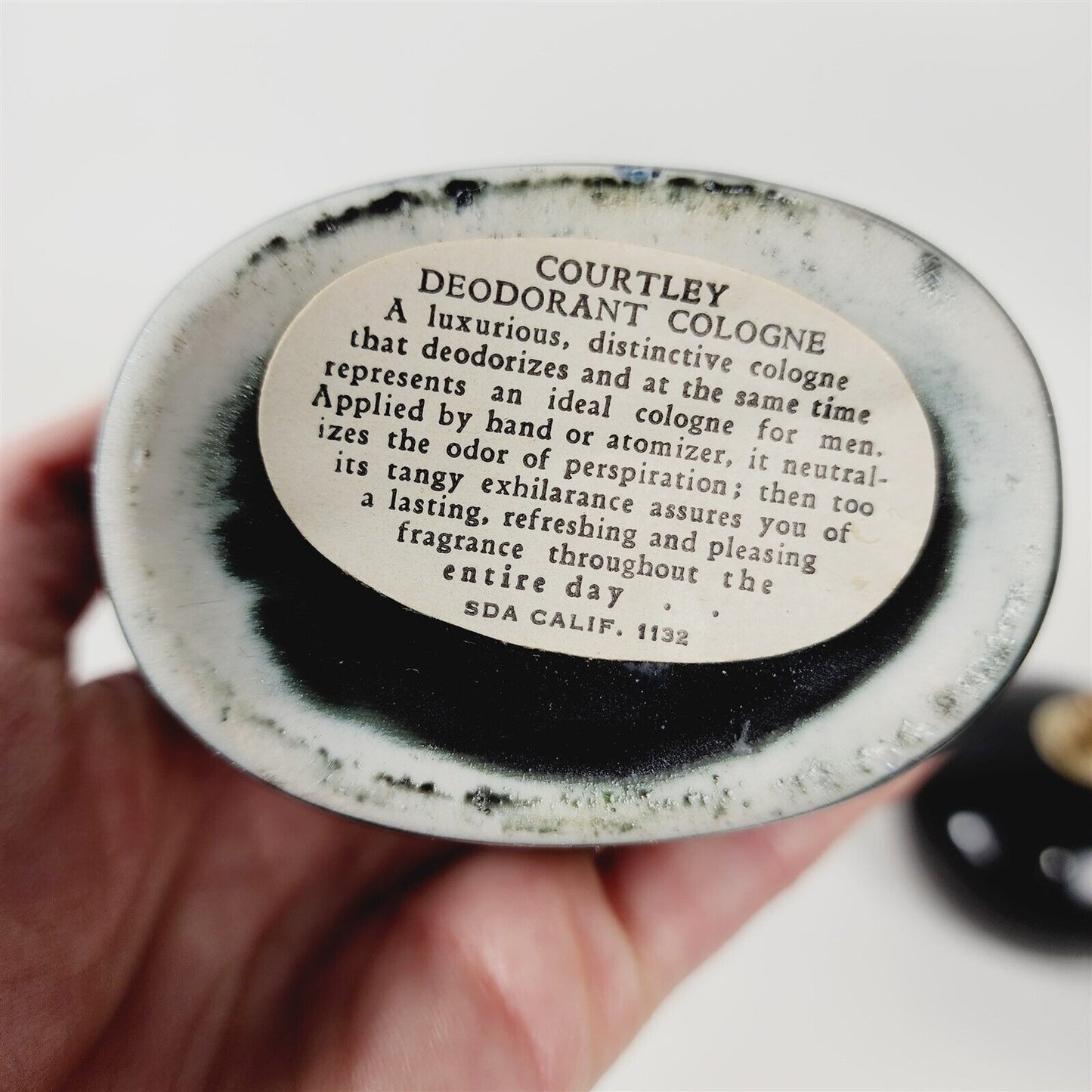 Vintage Courtley 3 Piece Mens Set Black Cologne After Shave Powder Shaving Soap