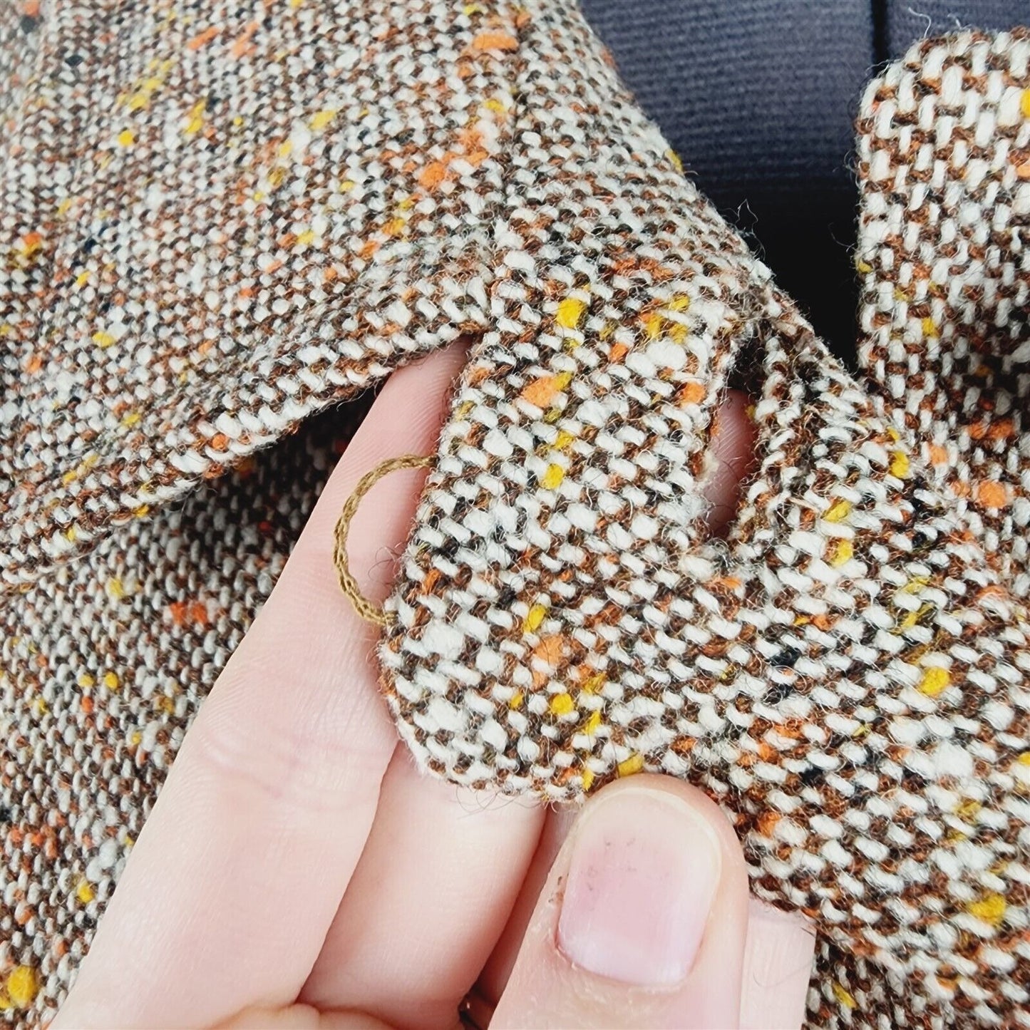 Vintage Betty Rose 1960s Brown Tweed Jacket Button Front Button Loop Coat