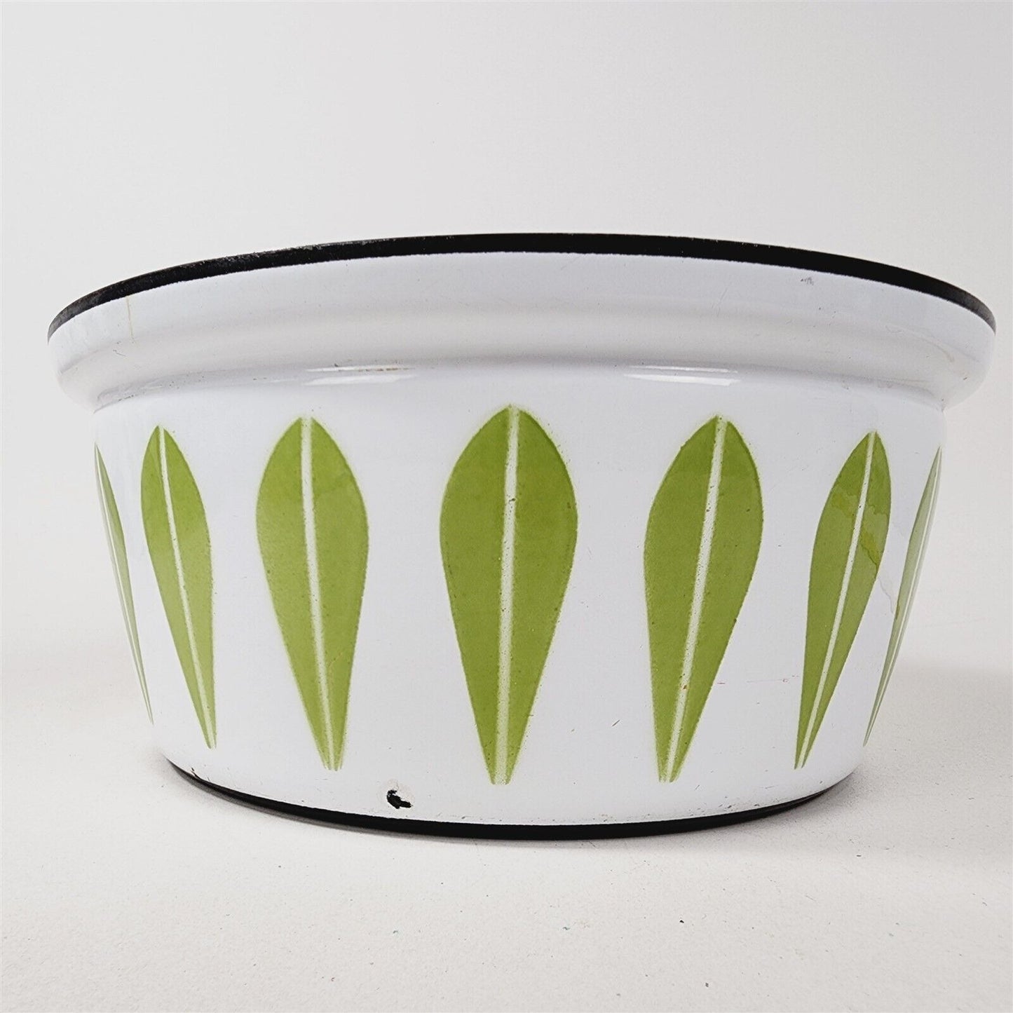 Vintage Catherineholm White & Avocado Green Lotus Stock Pot 10 3/4" - No Lid